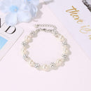 Simple diamond ball string transfer bead bracelet V8L0