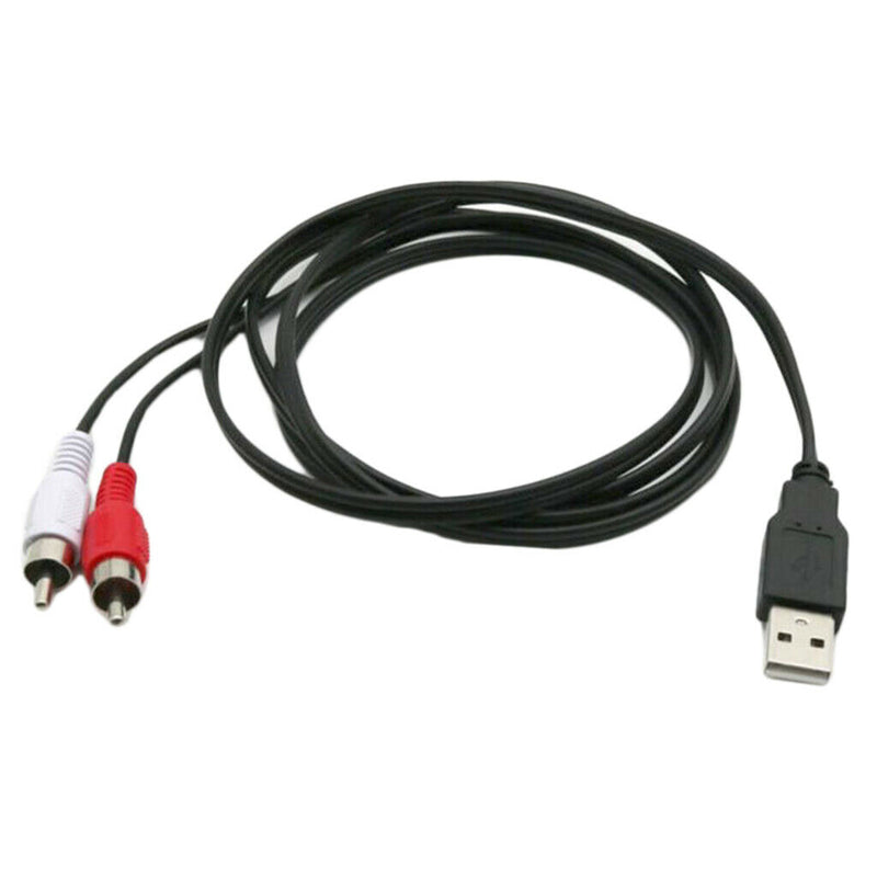USB To 2 RCA Cable USB Adapter To Audio Jack Easy Operation Cable