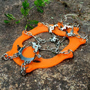 1 Pair Traction Cleats Ski Snow Ice Grip Spike Crampons 18 Teeth Orange L