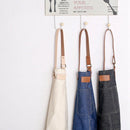 Fashion Nordic Style Whole Cotton Unisex Leather Denim Apron Coffee Shops W