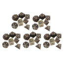 5Sets Polyhedral Metal Dice Bronze for Dragon Scale D&D DnD Pathfinder