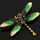 Dragonfly Brooches for Women Green Enamel Insect Dragonfly Brooch Men Suit  M7V4
