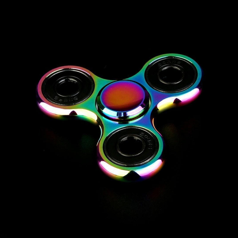 Rainbow Stainless Metal Hand Spinner Fidget Hybrid Bearing Desk Long Spin EDC