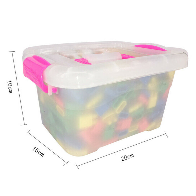 450 Pieces DIY Building Blocks, Colorful Plastic Puzzle Construction Playset,