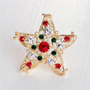 1x New Unisex Star Crystal Rhinestone Snowman Christmas Brooch Pin Xmas Gift  Gw