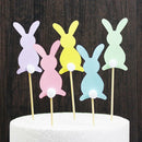 5pcs/set easter bunny eggs trees long ears rabbit cake toppers party supplies Hn