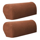 Armrest Cover Stretch Fabric Sofa Arm Protectors Slipcovers Light Coffee