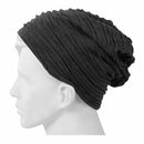 Long woolen hat with stripes (Gray)