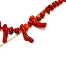 Ethnic Style Geometric Imitation Stone Red Necklace Conch Pendant Two-Piece