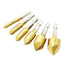 23-piece set of hexagon shank 5-blade three-point countersunk bit tool set