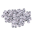 Letter Beads, 100 pieces, black / white, loom bandz, dice, bracelet
