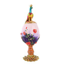 Full Diamante Metal Crafts Jewelry Trinket Box Peacock Egg Christmas Wedding