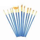 12pcs Pro Watercolor Paint Brushes Set Oil Painting Pen Art (Dark Blue) A