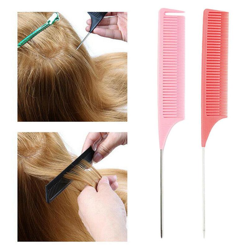 2x ABS One-way Sectioning Weave Highlighting Foiling Hair Comb Styling Combs