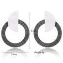 Big Statement Earrings For Women Stitching Geometric Earrings Gray