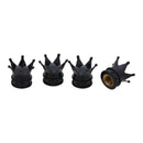 4pcs Universal Crown Style Car Tire Air Valve Stem Caps Dust Covers (Black)