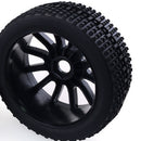 2pcs 1/8 Rubebr Tire Tyres Wheel Rim for Buggy On-road Car Models Black