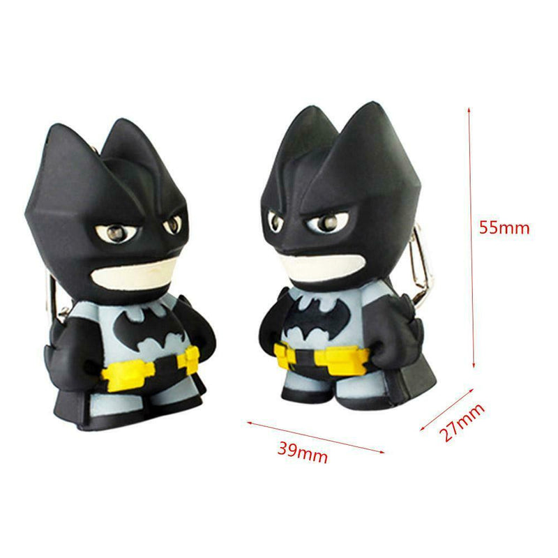 Superhero Batman Design LED Keychain Flashlight Sound Pendant Key Ring Gift A