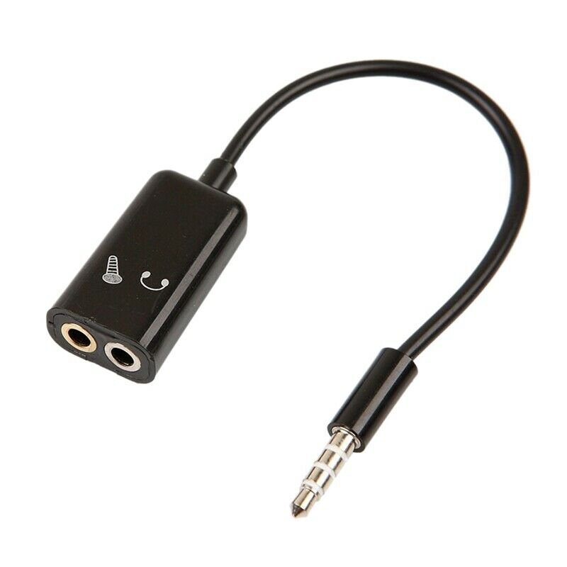3.5mm Stereo Audio Splitter Male to Headphone Headset + Microphone Adapter cK2Z8