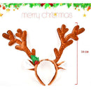 Brown Kids Christmas Headband Antlers Xmas Novelty Costume Reindeer Santa
