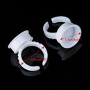 200 Pack Makeup Glue Rings Tattoo Glue Holder Disposable Plastic Nail Art E