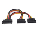 15-Pin SATA Y Splitter Power Cable Male to Female Cable for HDD Hard Drive