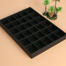 30 Grides Jewelry Organizer Display Case PU Velvet Tray Necklace Rings