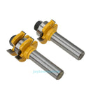 2pc Alloy Tongue Groove Router Bit Set 1/4" x 1/4" - 1/2" Shank Woodworking Tool