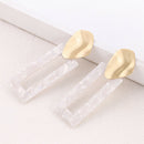 Hoop Earrings Rectangle Marble Effect Earrings For Women Drop Dangle Earrin M5S1