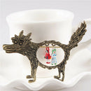 Cute Little Red Riding Hood Fairy Tale Cartoon Wolf Theme Party Brooch Pin