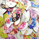 100pcs Fan Shape Wooden Buttons 2 Holes for Clothes Sewing Scrapbooking DIY
