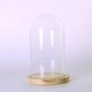 Transparent glass bell glass suction glass jars with wooden floor for flowe