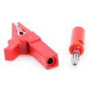 2Pcs 55mm alligator clip with 2pcs 4mm banana plug Black and Red ME
