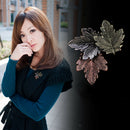 Classic Tricolor Maple Leaf Retro Brooch Pin Lapel Party Wedding Corsage Pin