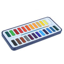 24 Colors Portable Tin Box Solid Watercolor Paints Set For Artist School St