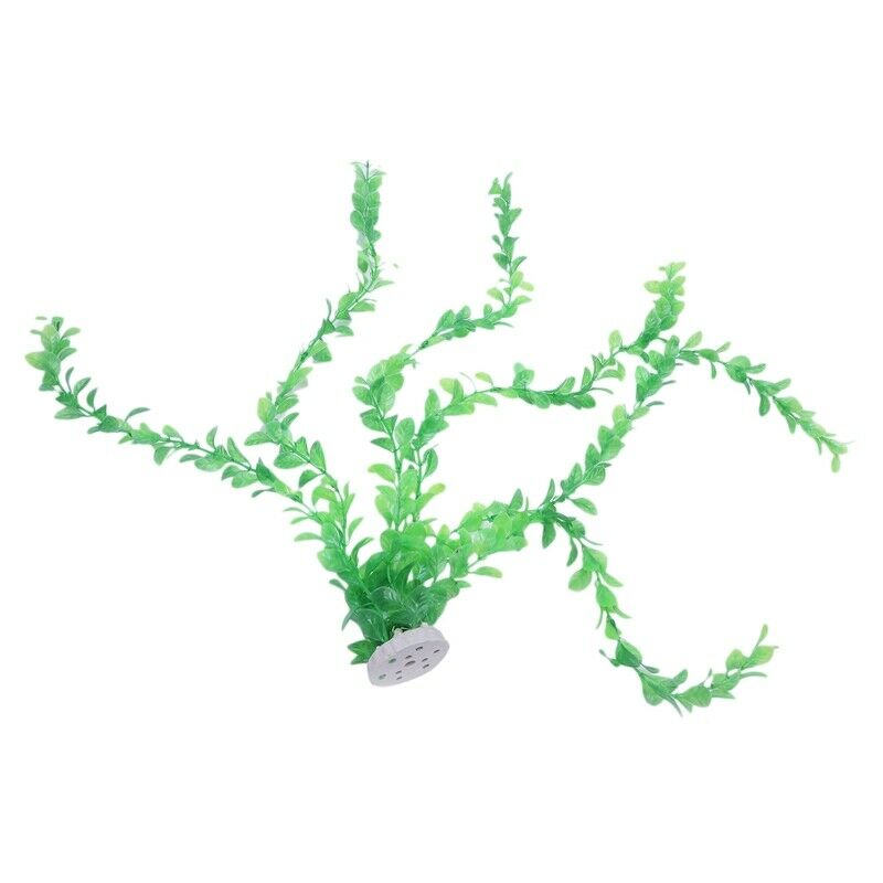 Green Plastic Plants Aquarium Tank Decoration, 20-Inch Long L7R9