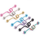 Stainless Steel Spiral Industrial Barbell Ear / Tongue Ring Piercing Bar Jewelry