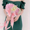 1 bundle(17 heads )Artificial Foam rose bouquet for Wedding Party Decor Lig U6F1