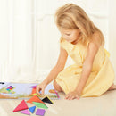 150pcs Puzzles Magnetic Tangram Kids Toys Challenge Your IQ Magic Book Set