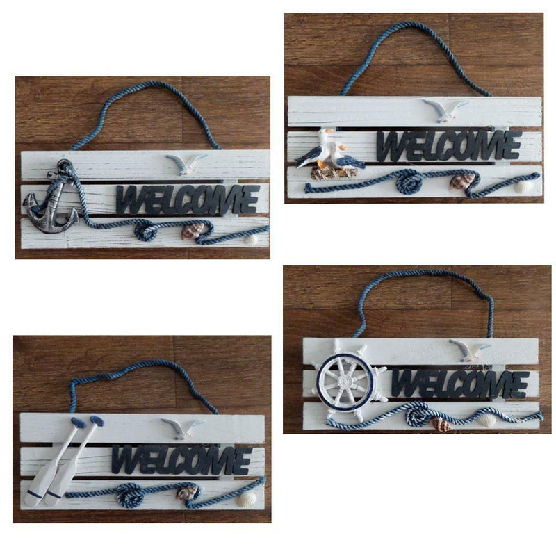 " Welcome" Wooden Sign Beach Ocean Nautical Seaside Theme Bar Shop Decor