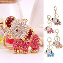 Women Ladies Rhinestone Elephant Charm Pendent Keychain Keyring Gifts Purple