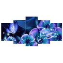 5 Pcs Diamond Painting Butterfly And Colored Flower Full Square Diamond Emb