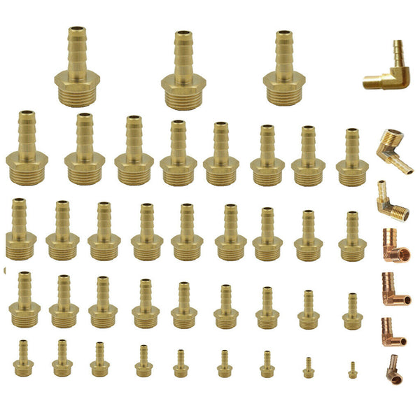 6x 1/2 BSP 16mm Elbow Male Barb Hose Tail Fitting Fuel Air Gas Hose