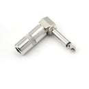2pcs 1/4" 6.35mm 90 Degree Angle Male Mono Phone Plug Guitar Audio Connectors JR