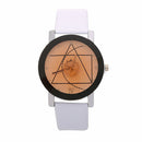 Luxury Watch Geometric Gear Leather Watch Couple Quartz Analog Watch Large  V9Y4