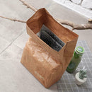 Reusable Insulated Brown Cooler Sack Lunch Bag Magnetic Thermal Closure Pap A6J3