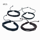 Vogue Leather Wrap Braided Wristband Cuff Punk Men Women Bracelet Bangle ZKR