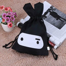 Portable Cloth Storage Bag Drawstring Makeup Pouch Holder Organizer(Black) A
