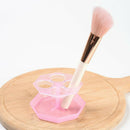 Portable 4 Holes Makeup Brush Cleaning Drying Rack Holder Silicone Solution Kit