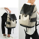Laptop Backpack Men'S Pu Leather Backpack Casual Youth Large Capacity Trave